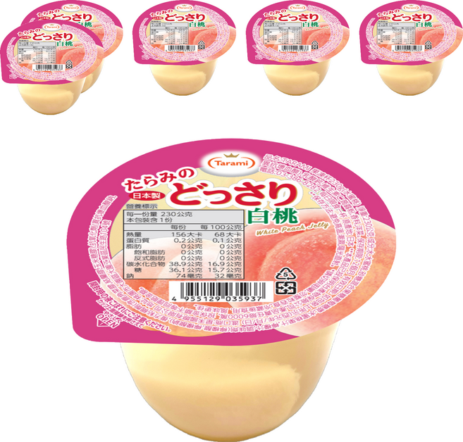 Tarami 達樂美 果凍杯 水蜜桃, 230g, 6個