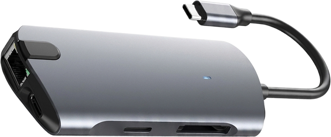 Seekis Type-C 八合一多功能HUB轉接器/筆電轉接器 單一商品, 灰色, 1個