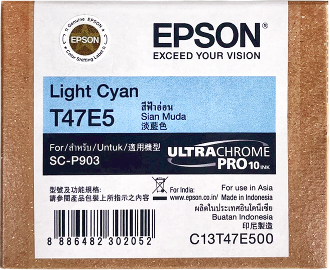 EPSON 原廠墨水匣 T47E500 SC-P903適用, Light Cyan 淡藍色, 1個