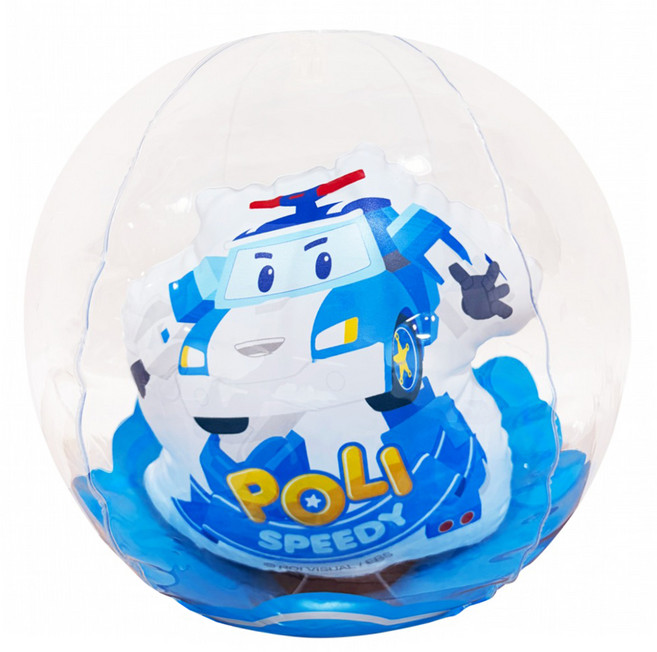 ROBOCAR POLI 波力 充氣沙灘球, 藍色, 1個, 30cm