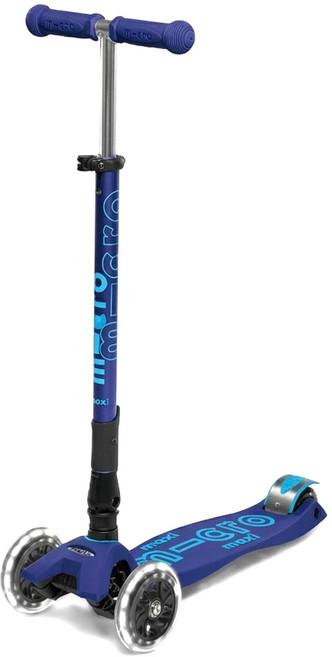 瑞士 micro scooters Maxi DX LED 兒童 快速摺疊收納滑板車 海軍藍 1個 手把高度67~91cm 踏板14.2 x 33cm
