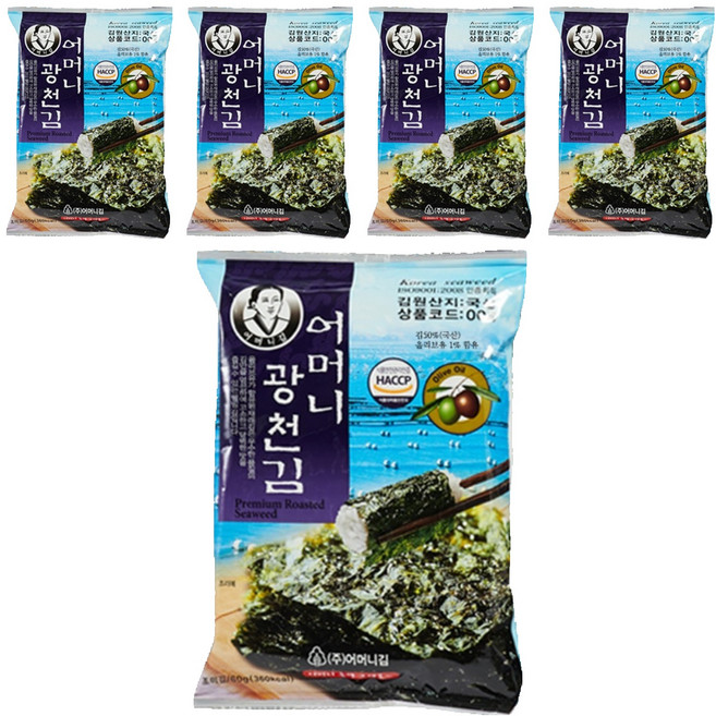 廣川母親海苔 全張海苔 大, 60g, 5個