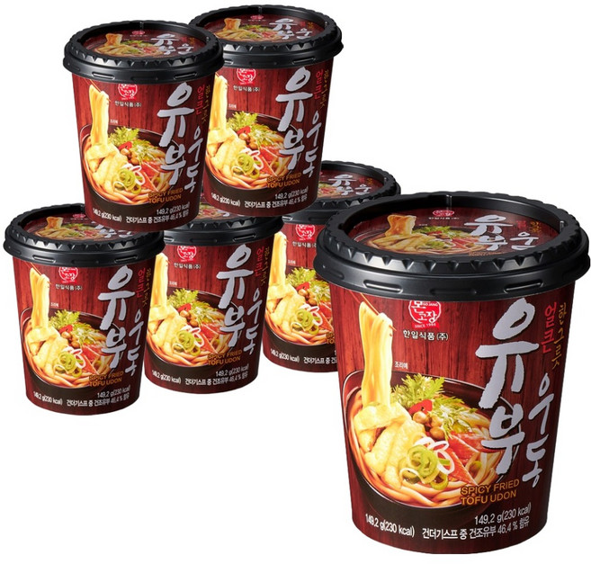 韓日本鄉 辣味豆皮烏龍麵 一碗, 6個, 149.2g