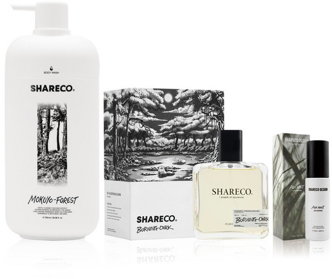 SHARECO 品牌明星組 極夜香水 + 木曜森林沐浴膠 + 去味空間噴霧, 1組