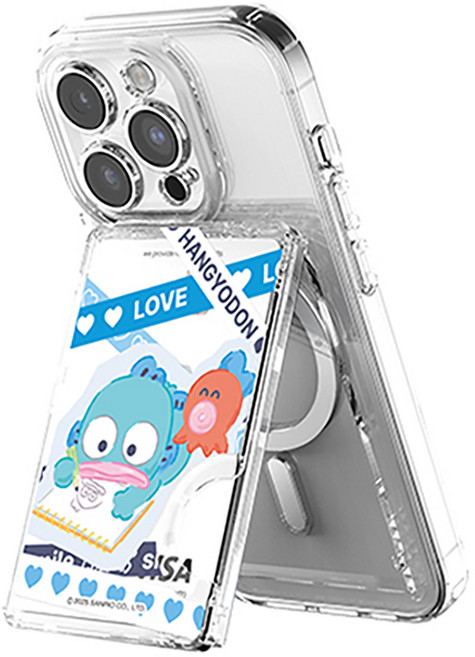 三麗鷗 LOVE系列 圖案 透明 磁吸 MagSafe 兼容 多功能支架卡夾, 人魚漢頓, 1個