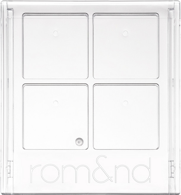 rom&nd 台灣公司貨 四格滑蓋眼影眼影空盤, 透明, 1個