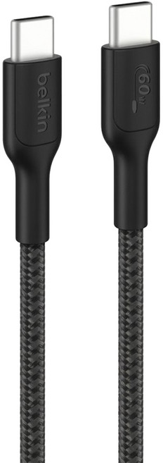 belkin 貝爾金 USB-C-USB-C環保傳輸線 CAB024fq1MBK 60W, 黑色, 1個, 1m
