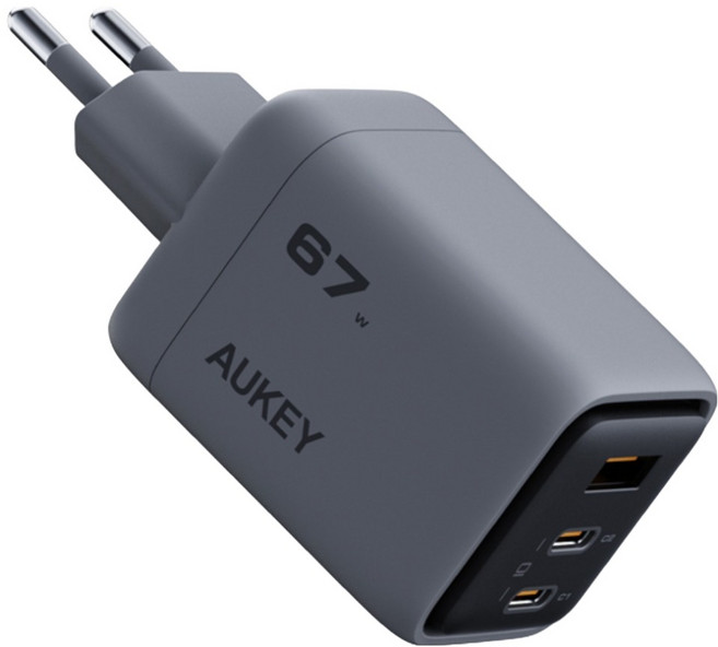 AUKEY COMET MIX3 3埠 67W 小型超高速多功能充電器, 1個, 灰色