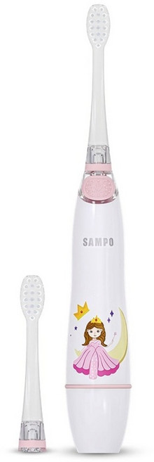 SAMPO 聲寶 兒童亮光音波震動牙刷, 白色 + 粉色, 1個, TB-Z2507CL-PK