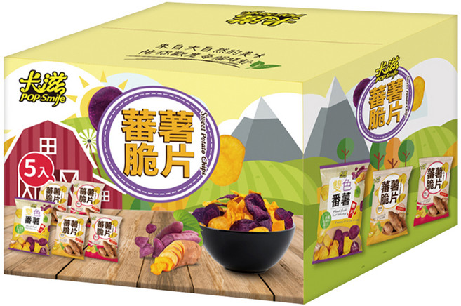 Pop-Smile 卡滋 番薯脆片雙併組合, 290g, 1套