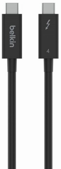 belkin 貝爾金 Thunderbolt 4 Type-C to Type-C 高速傳輸線 INZ003qc1MBK, 黑色, 1個, 1m