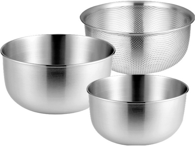 cookever 304不鏽鋼攪拌碗3件組, 1套, 攪拌碗 13cm + 攪拌碗 15cm