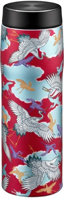 TIGER 虎牌 3D工藝旋蓋式保溫保冷杯 日本製 MJX-B048, 祥鶴 RT, 1個, 480ml