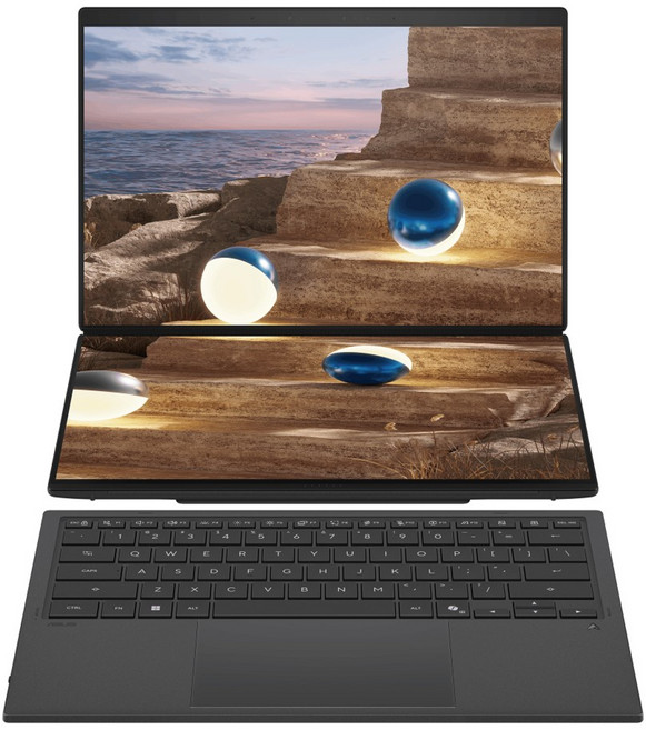 ASUS 華碩 Zenbook Duo (14" 3K OLED *2 144Hz/Core Ultra X7 358/HIntel Arc Graphics), 莫赫灰, UX8407AA-0083I358H, 512GB, 16GB, Windows 11 家用版