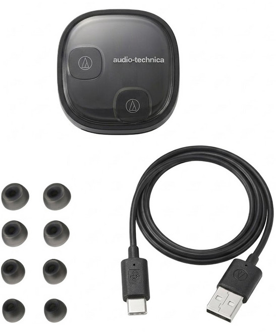 audio-technica 鐵三角 真無線藍芽耳機, 黑色, ATH-SQ1TW2NC