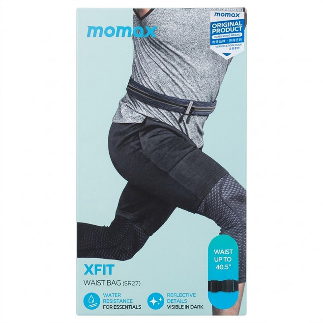 MOMAX XFIT 運動腰包 SR27G, 藍色, 1個