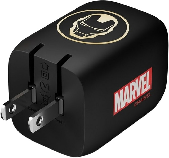 belkin 貝爾金 迪士尼系列 BoostCharge 雙 USB-C GaN PPS旅充 65W WCH013dqBG-DY, 鋼鐵人 黑色, 1個