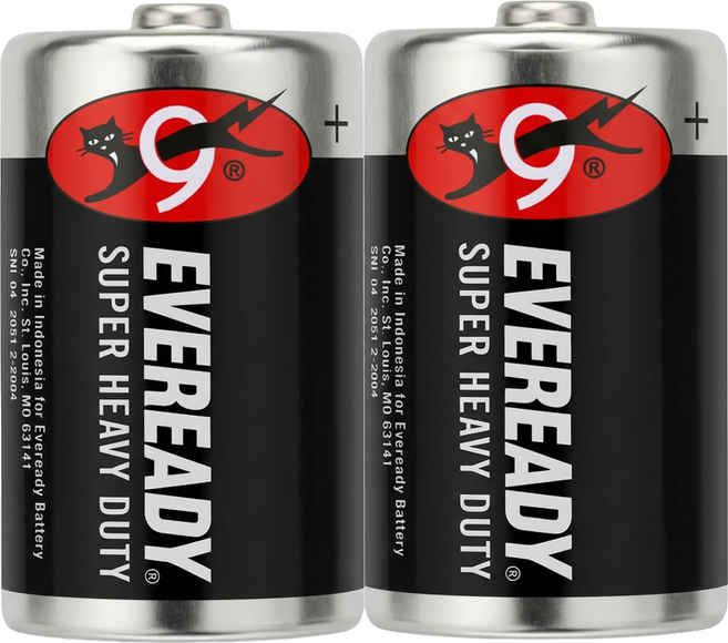 EVEREADY 永備 碳鋅電池 1號, 1套, 2個裝