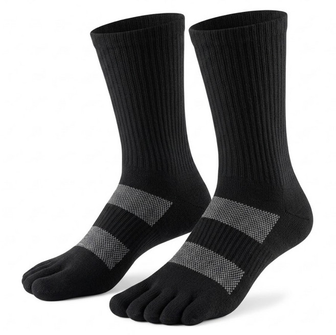 NICOFUN 愛定做 運動五趾襪 fyk245toe16-54, 黑色, 1套