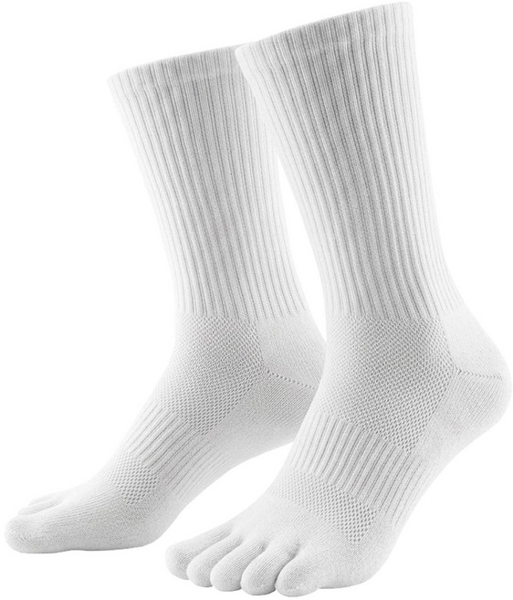 NICOFUN 愛定做 運動五趾襪 fyk245toe16-54, 白色, 1套