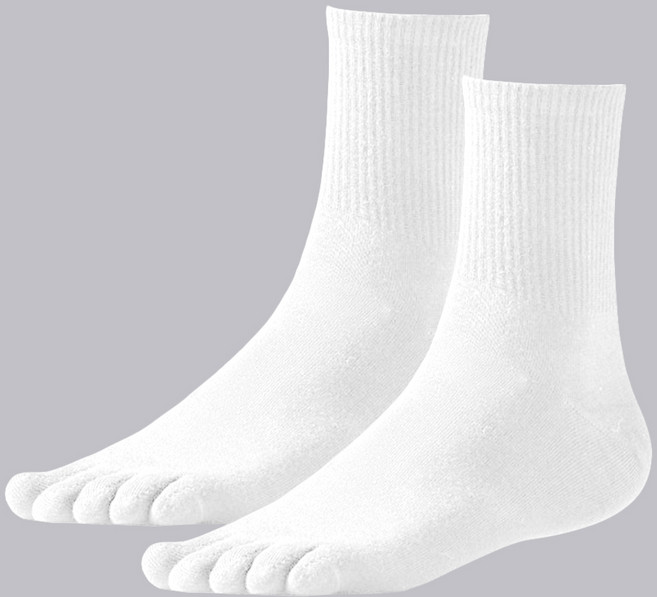 NICOFUN 愛定做 運動五趾襪 fyk245toe19-50, 白色, 1套