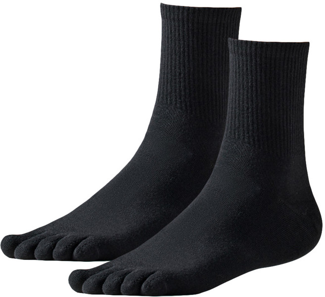 NICOFUN 愛定做 運動五趾襪 fyk245toe19-50, 黑色, 1套