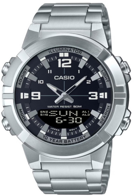 CASIO 卡西歐 多元STANDARD雙顯系列 AMW-870D-1AVDF, 銀色, 1個
