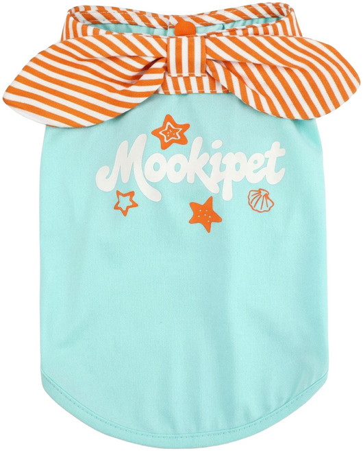 Mooki Pet 條紋領結涼感背心 貓狗通用 MK26077, 綠色, 1個