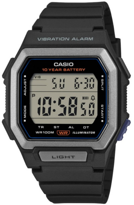 CASIO 卡西歐 多元STANDARD震動電子系列 W-738H-1AVDF, 灰黑色, 1個