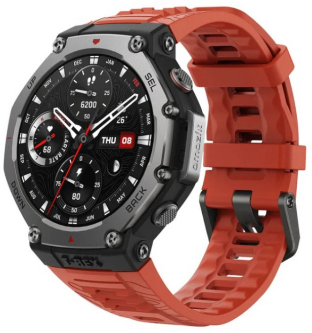 amazfit 華米 T-Rex3 軍規運動智慧手錶 A2323 48mm, 熔岩紅, 1.5吋, GPS + 藍牙