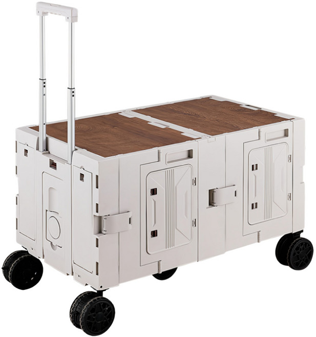 ONE HOUSE 丹邁越野折疊購物收納車 6開門5輪巨型款 OH-Q326 150L, 簡約米, 1個