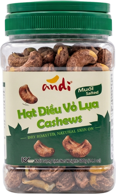 andi 丹帝鹹味帶皮腰果, 400g, 1個