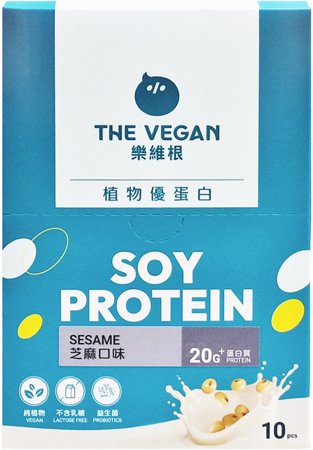 THE VEGAN 樂維根 經典植物優蛋白粉 隨身包 芝麻, 40g, 10個