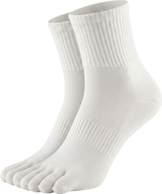 NICOFUN 愛定做 運動五趾短筒襪 fyk245toe17-42, 白色, 1套