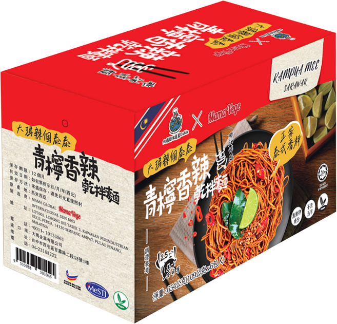 DaMa 大瑪南洋蔬食 辣拌麵 109g, 6包