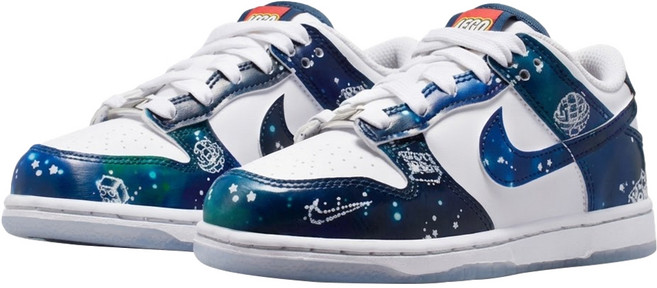NIKE 耐吉 x LEGO 聯名兒童款 Dunk Low COLLECTION 閃電印花復古休閒鞋 IM1448-100