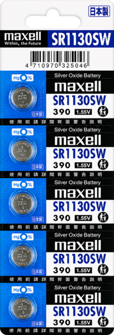maxell 鈕扣型氧化銀電池 不可充電 1.55V 日本製 SR1130SW 390, 1顆, 1顆