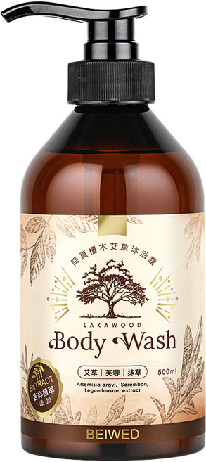 BEIWED 貝薇美學 降真檀木艾草沐浴露, 1個, 500ml