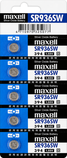 maxell 鈕扣型氧化銀電池 不可充電 1.55V 日本製 SR936SW 394, 1顆, 1顆