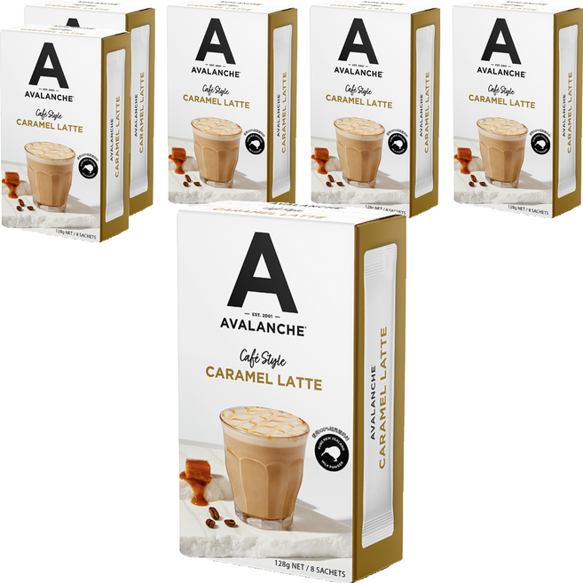 AVALANCHE 焦糖風味拿鐵即溶咖啡, 16g, 8包, 6盒