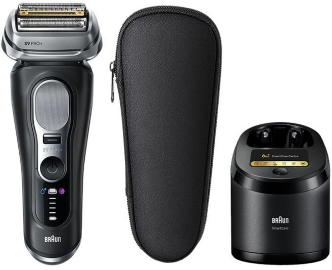 BRAUn 百靈 旗艦9系PRO+電動刮鬍刀/電鬍刀 附收納盒 + 智慧清潔充電座, 黑色, Series 9 Pro+ 9660CC