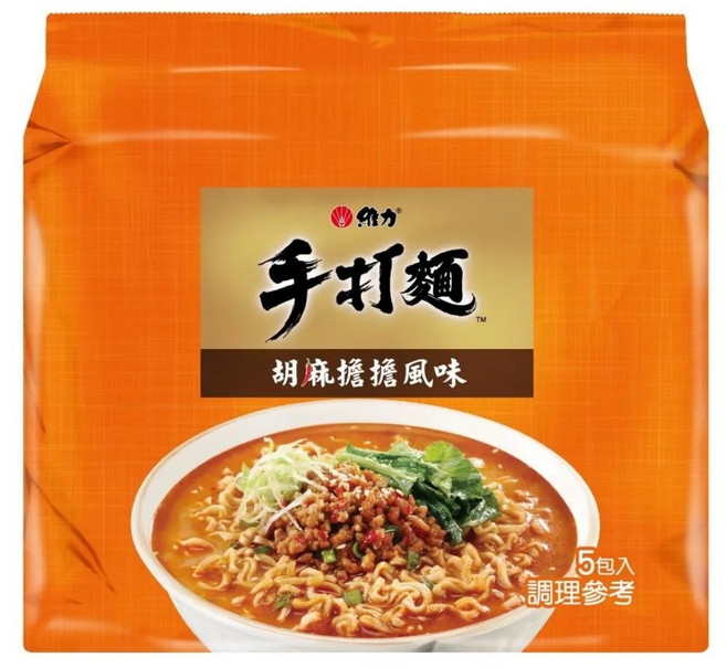 維力 手打麵 胡麻擔擔風味 85g, 5包