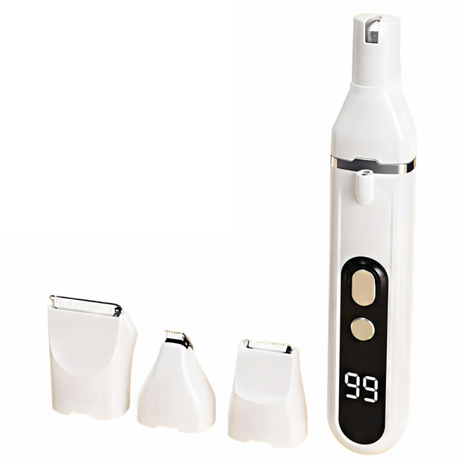 Kyhome 四合一寵物電推剪/擼毛修腳毛磨甲器/剃毛刀/理毛器, 白色, 1個