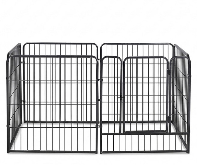寵星球 卡扣款方管狗圍欄, 黑色, 1套
