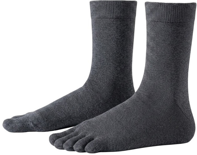 NICOFUN 愛定做 運動五趾中筒襪 fyk245toe15-50, 深灰色, 1套