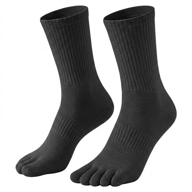 NICOFUN 愛定做 運動五趾中筒襪 fyk245toe18-50, 黑色, 1套