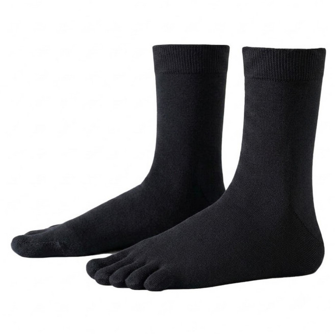 NICOFUN 愛定做 運動五趾中筒襪 fyk245toe15-50, 黑色, 1套