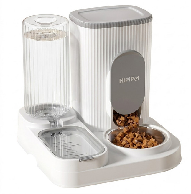 HiPiPet 寵物自動飲水餵食一體機, 灰色, 1個