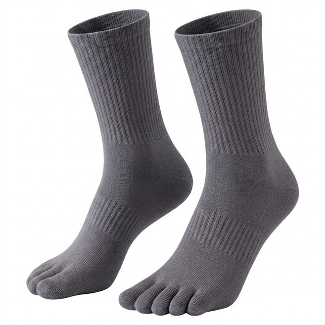 NICOFUN 愛定做 運動五趾中筒襪 fyk245toe18-50, 深灰色, 1套
