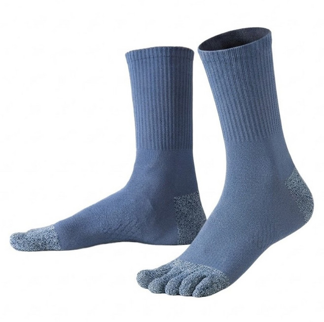 NICOFUN 愛定做 運動五趾中筒襪 fyk255toe13-50, 藍色, 1套